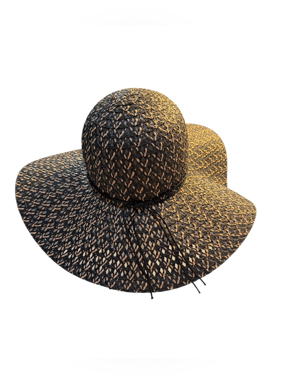 Jane & Berry Black Straw Wide Brim Sun Hat Coastal Beach Vacation OS - Picture 6 of 10